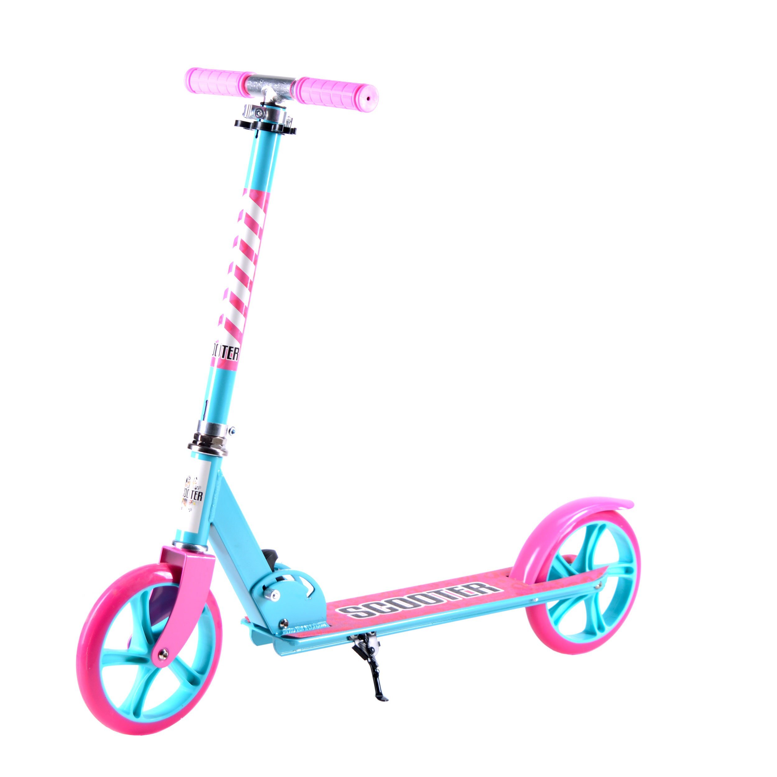 Самокат городской 2-х колесный, SCOOTER GT3623B4, с большими полиуретановыми колесами, бирюзовый с розовым Самокат городской 2-х колесный, SCOOTER GT3623B4, с большими полиуретановыми колесами, бирюзовый с розовым