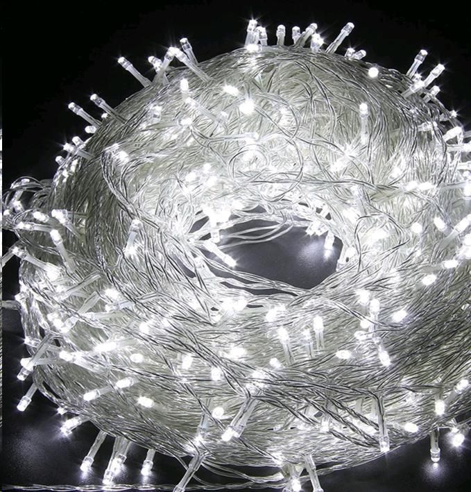 Гирлянда светодиодная. Шнур 15 м, 200 LED, 4 режима, холодный белый Гирлянда светодиодная. Шнур 15 м, 200 LED, 4 режима, холодный белый