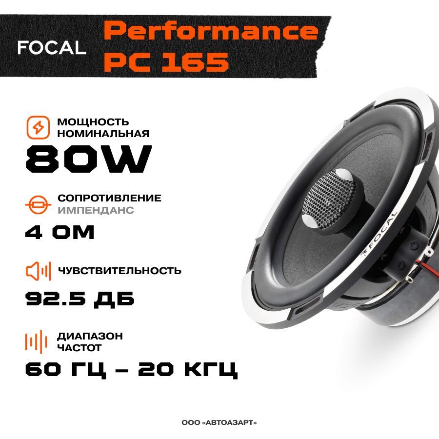 Акустика коаксиальная Focal Performance PC165 / Колонки автомобильные/  Динамики автомобильные