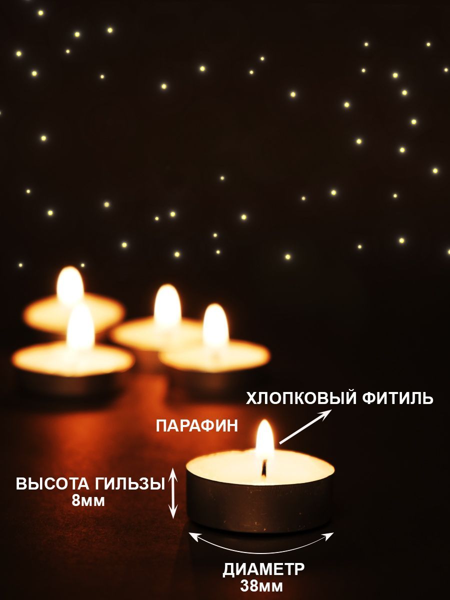 Свечи чайные White Ash "нейтральный", 0.8 см х 3.8 см, 100 шт купить по ...