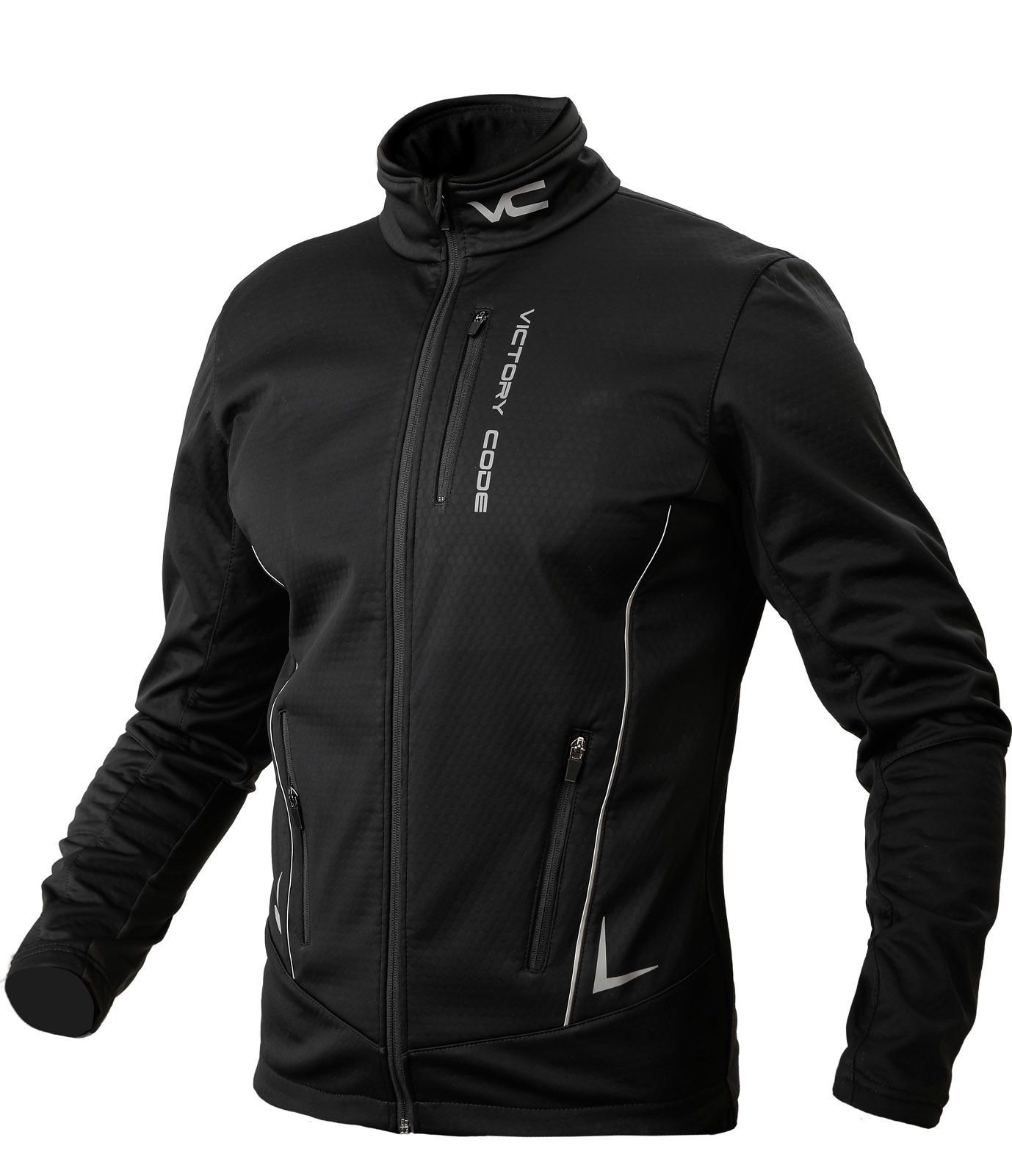 Куртка Мужской Victory Code Карманы черный Softshell, Полиэстер, размер ...