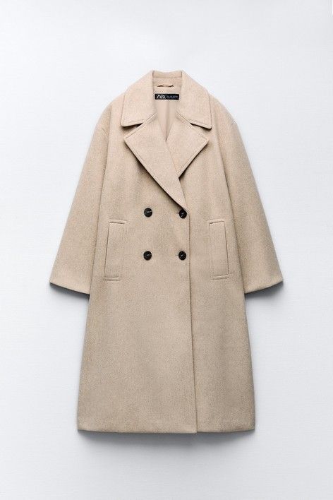 Пальто Zara, На любой сезон, размер 48, цвет бежевый - купить по выгоднойцене в интернет-магазине OZON (1213079051)