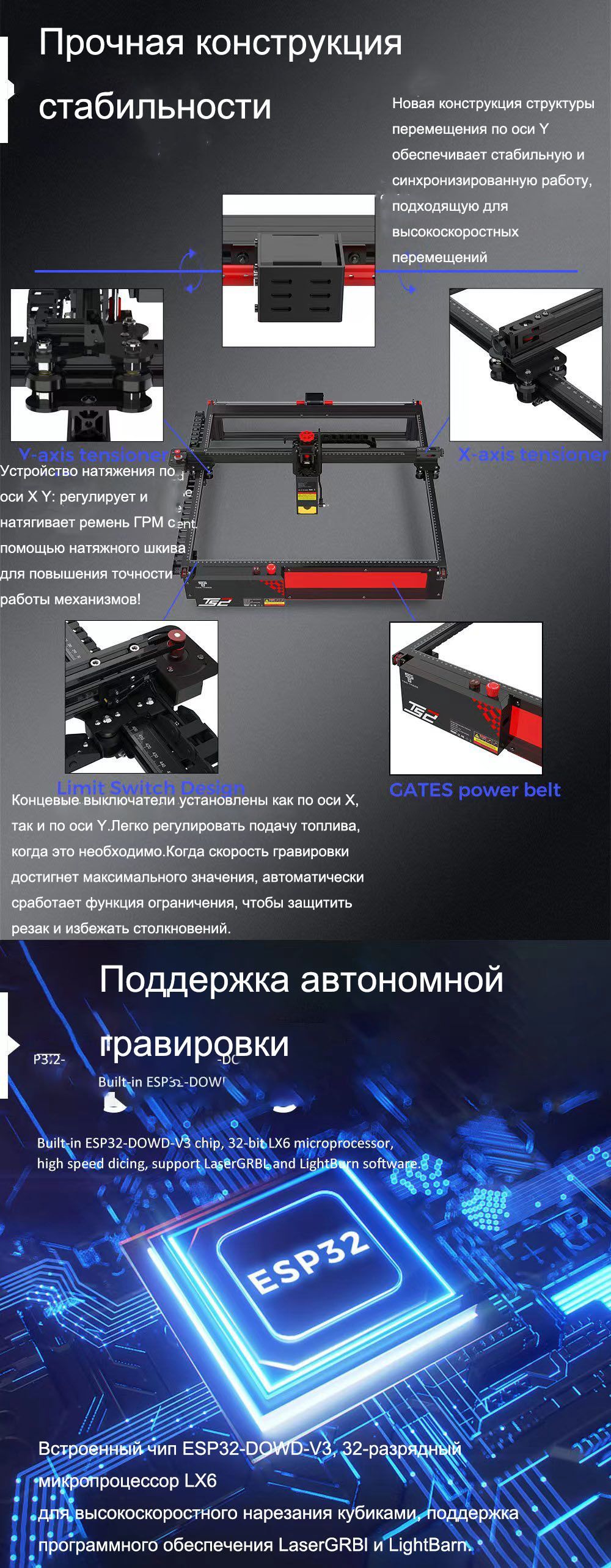 Лазерный гравер TS2-20W, 80 Вт, лазерный гравировальный станок с ЧПУ ...