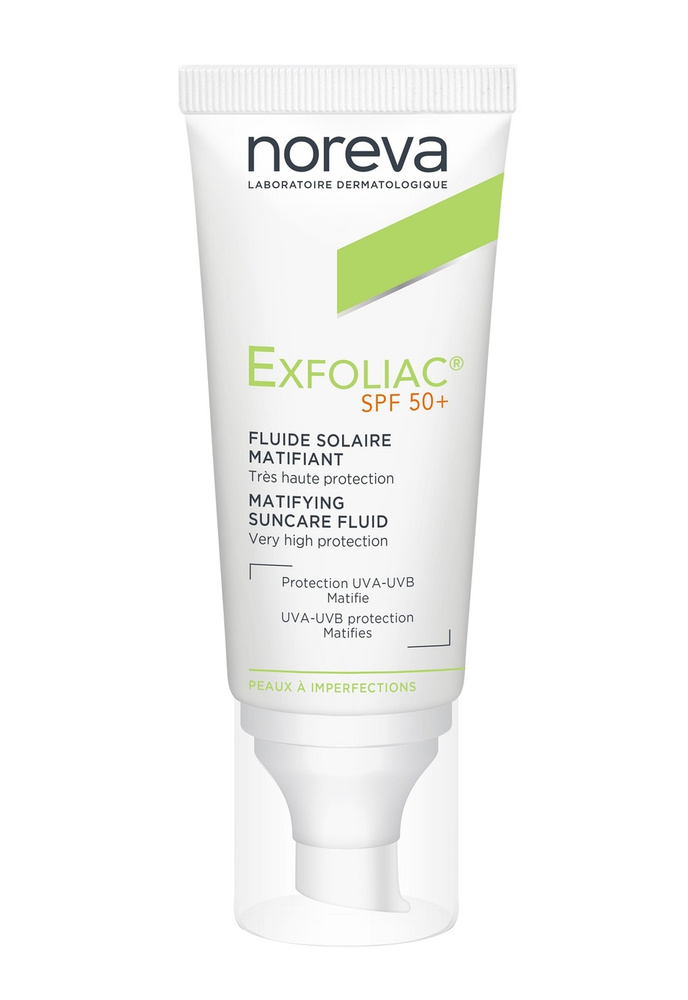 Noreva Матирующая солнцезащитная эмульсия для лица Exfoliac Matifying Suncare Fluid SPF50+ 40 мл  #1