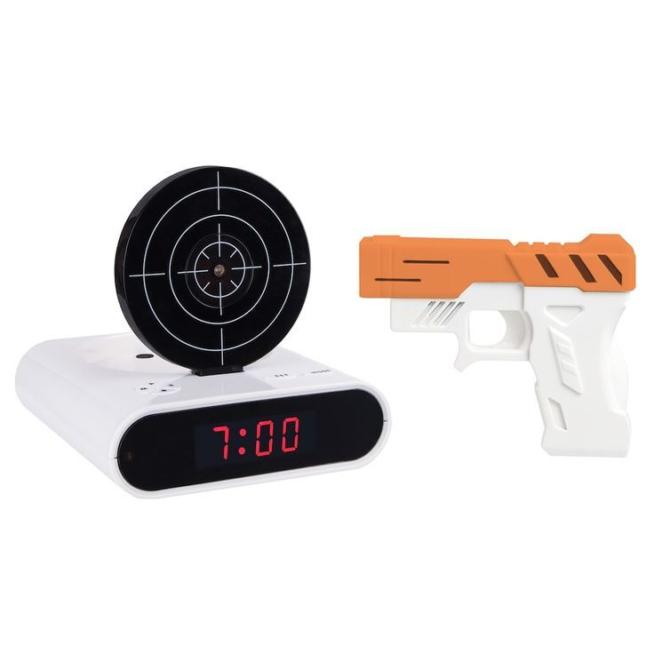 Часы-будильник с мишенью и лазерным пистолетом Снайпер Gun Alarm Clock ...