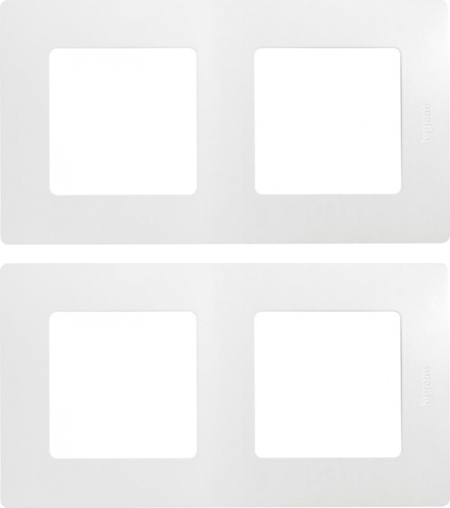 Рамка Legrand Etika двухместная универсальная белая (комплект из 2 шт.)  #1