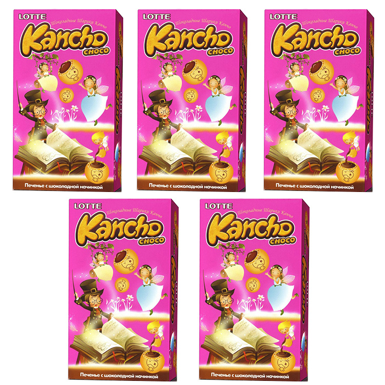 Печенье с шоколадной начинкой Kancho Choco (5 шт. по 42 г), Южная Корея ...