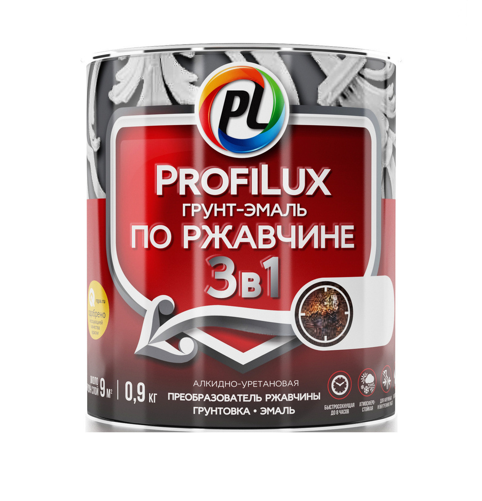Profilux Эмаль, Полуматовое покрытие, 0,9 кг, белый #1