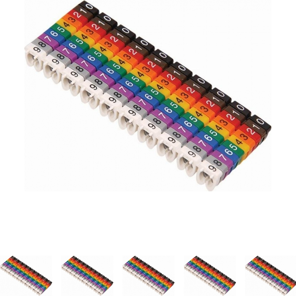 Маркеры кабельные IEK 1.5 мм2 с символами от 0 до 9 (комплект из 5 уп ...