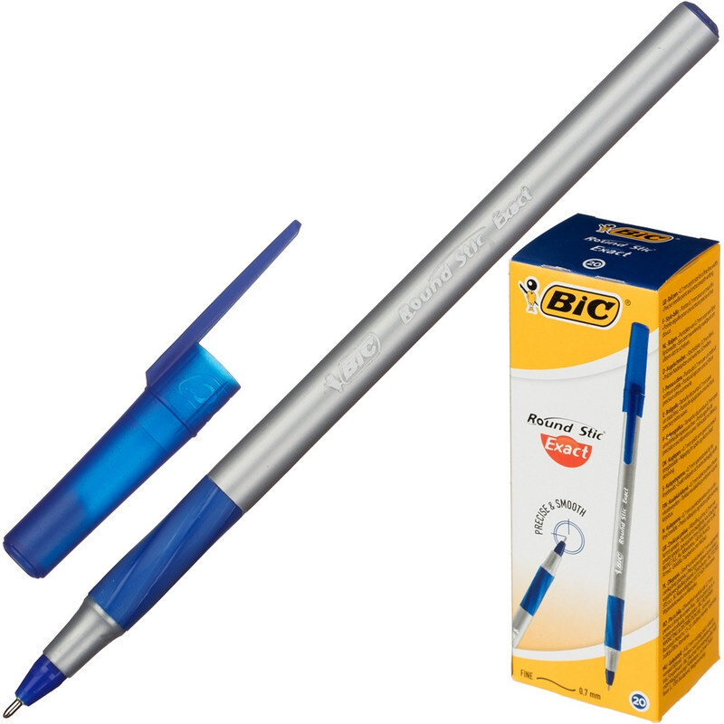 Ручка шариковая Bic Раунд Стик Экзакт синяя, 918543 0,28 мм, 6 шт.  #1