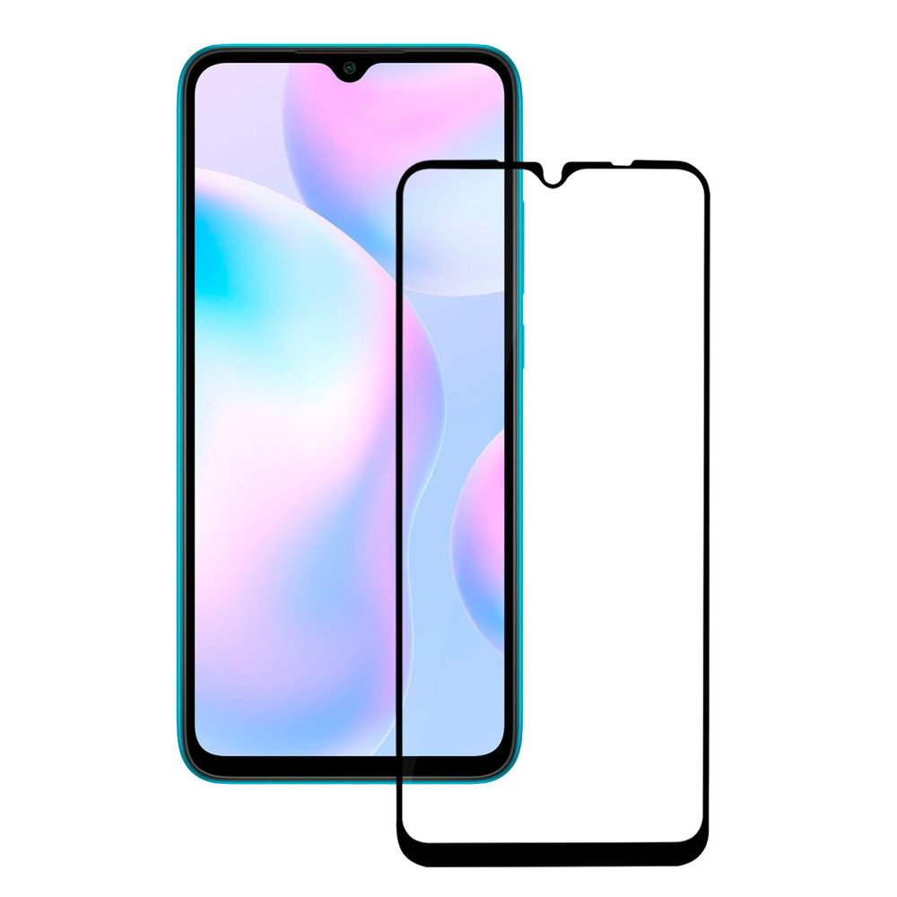 Защитное стекло для Xiaomi Redmi 9A и Redmi 9C c полным покрытием, черная  рамка, серия СТЕКЛОФФ Base - купить с доставкой по выгодным ценам в  интернет-магазине OZON (214615653)