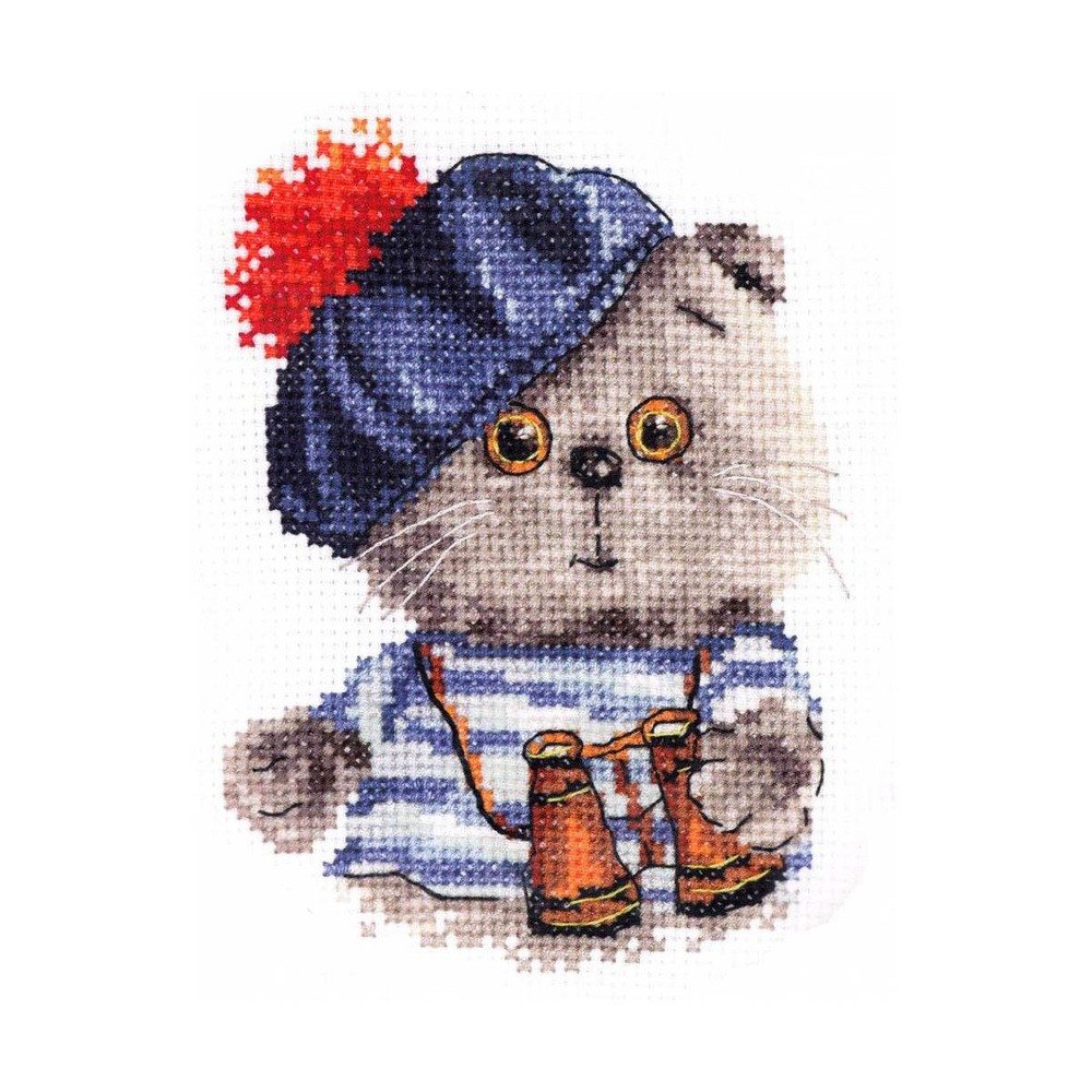 Алиса кот Басик моряк вышивка