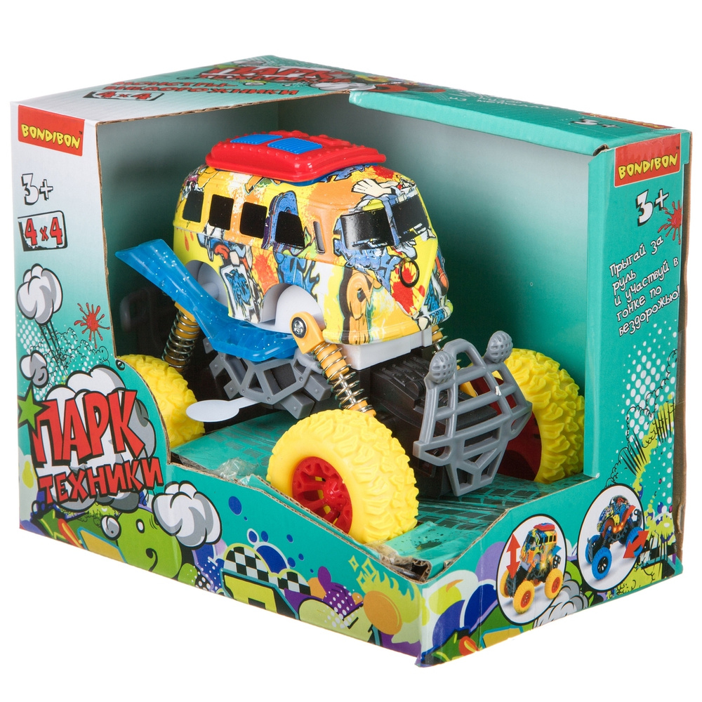 Автобус 4WD на пружинной подвеске, со светом и звуком, Bondibon "Парк ...