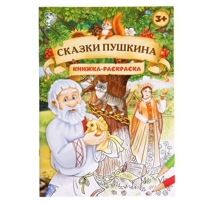 Раскраска Сказки Пушкина, 16 стр., формат А4 - купить с доставкой по ...