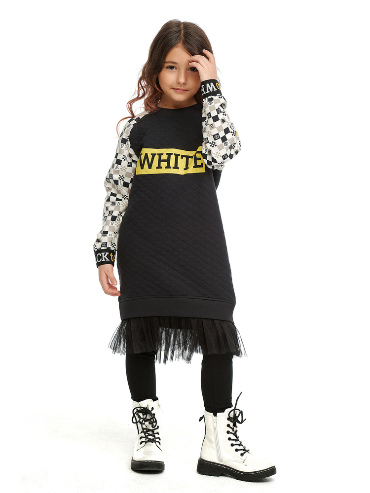 Платье детское Lucky Child Черное и белое, Девочки, На любой сезон ...