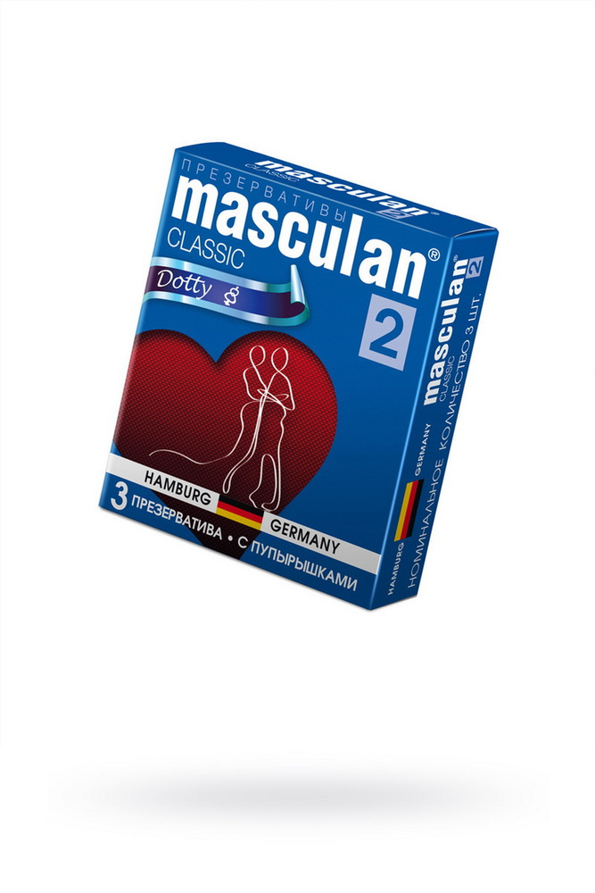 Masculan Classic 2 Презервативы,  3 шт.  С пупырышками (Dotty)  ШТ #1