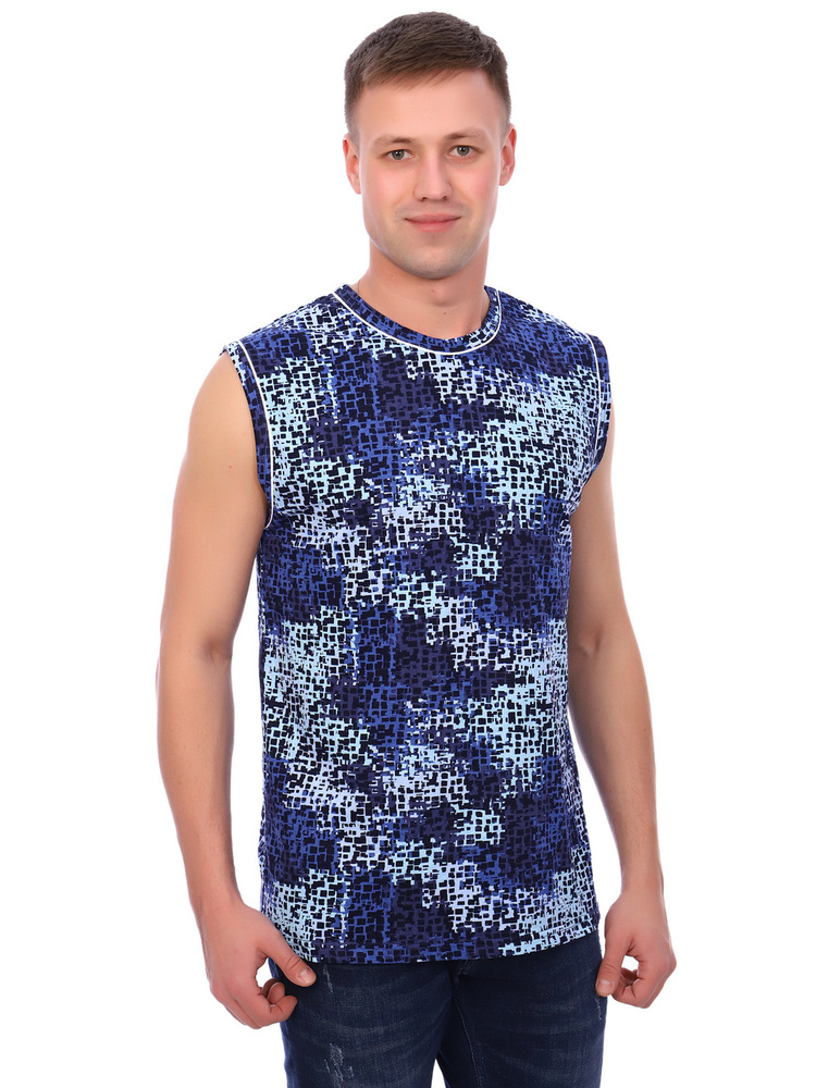 Футболка для дома Селтекс, размер 46, цвет пиксели, 100% хлопок ...