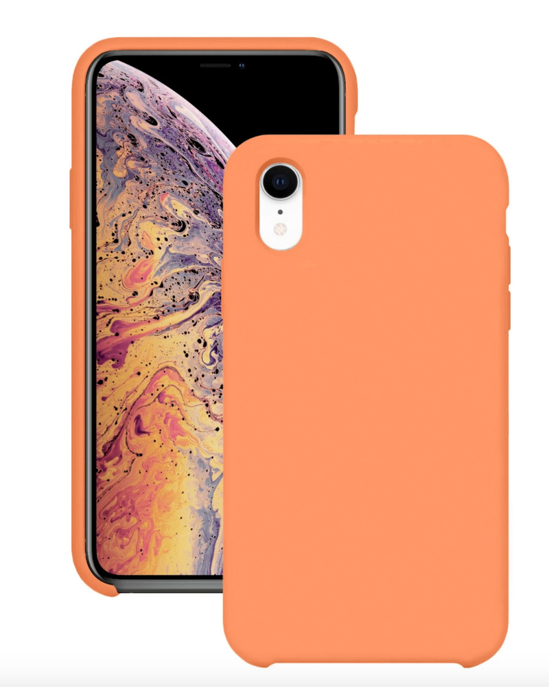 Силиконовый чехол для iPhone XR / Silicone Case DF на Айфон XR с  бархатистым покрытием внутри, Морковный - купить с доставкой по выгодным  ценам в интернет-магазине OZON (242182166)