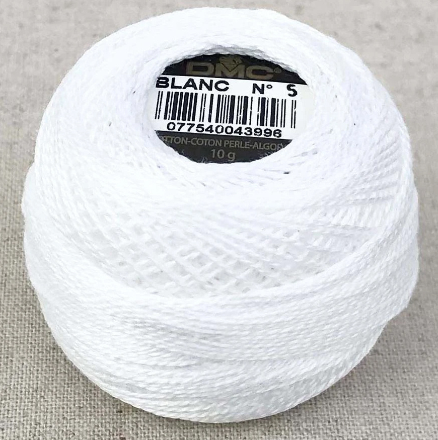 Мулине DMC Cotton Perle #5 (цвет: blanc - белый, 45 м., артикул 116-5) #1