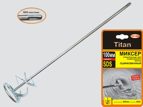 Миксер-насадка для смешивания сухих строительных смесей и краски 140 х ...