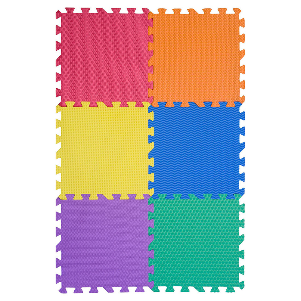 Funkids / Детский напольный игровой коврик-пазл "Сенс-12", размер плит 30х30х1,5 см, 6 шт., мягкий пол #1