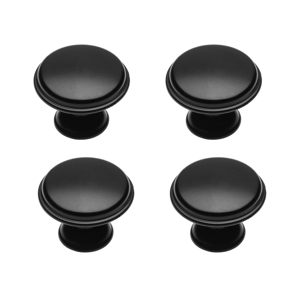 Ручка мебельная кнопка GTV (Польша) черная матовая (комплект 4 шт.)  #1
