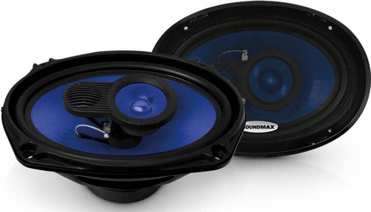Soundmax Колонки для автомобиля Автомобильная акустика SoundMAX SM-CSE693, черно-синий, Овал 15x20 см #1