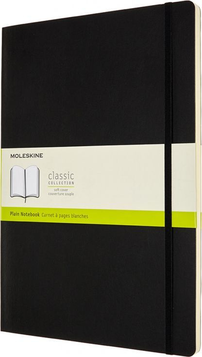 Блокнот без разметки Moleskine Classic Soft, А4, сшитый, полиуретан, 96 л, черный  #1