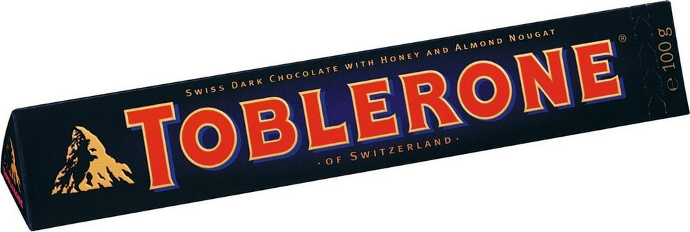 Шоколад Toblerone Dark / Темный с медово-миндальной нугой 100 г (Швейцария)  #1