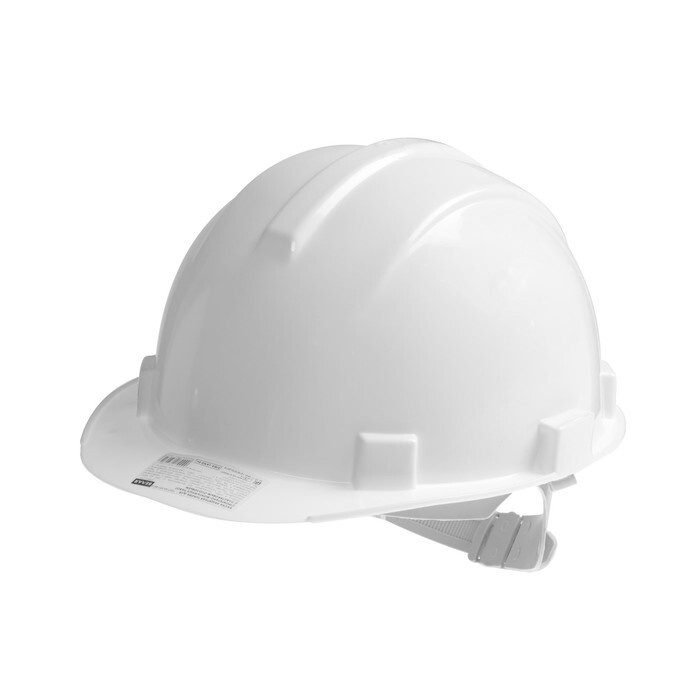 Каска защитная ТУНДРА, для строительно-монтажных работ, с пластиковым оголовьем, белая  #1
