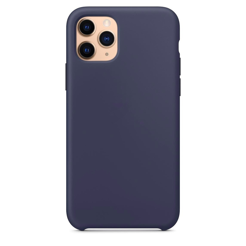 Силиконовый чехол на iPhone 11 PRO MAX (на айфон 11 про макс), темно-синий  - купить с доставкой по выгодным ценам в интернет-магазине OZON (184073651)