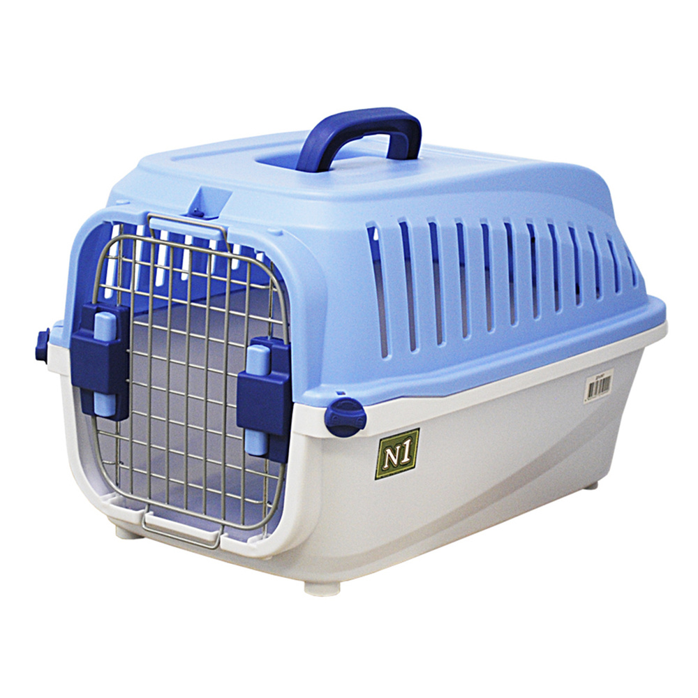 Переноска для кошек с замком, голубого цвета, размеры: 55 x 35 x 32,5 см -  купить с доставкой по выгодным ценам в интернет-магазине OZON (174265774)