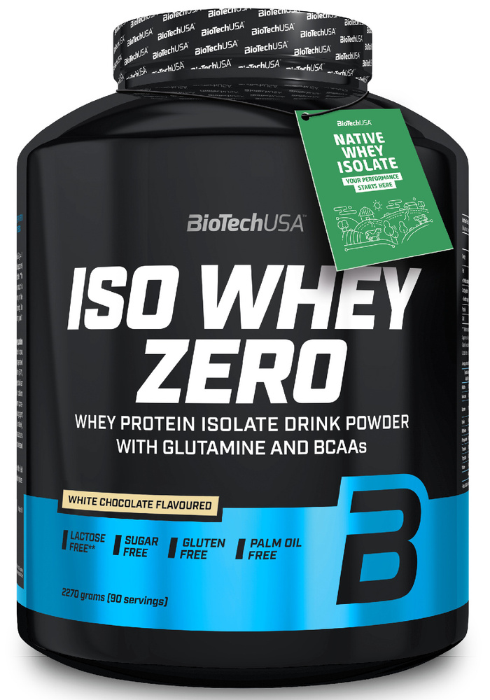 Сывороточный протеин изолят BioTechUSA Iso Whey Zero 2270 г белый ...