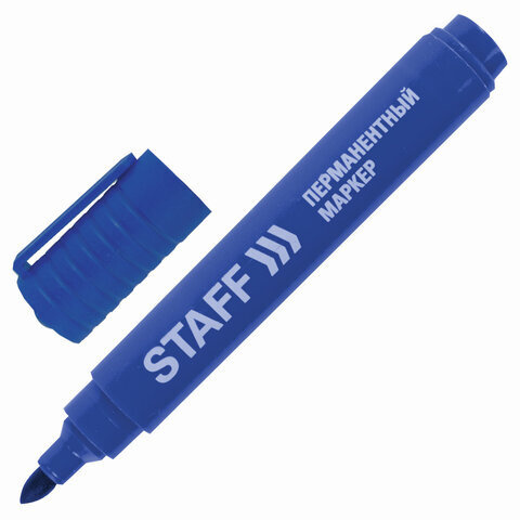 36 шт., Маркер перманентный STAFF Basic PM-733, СИНИЙ, круглый наконечник 2,5 мм, 150732 #1