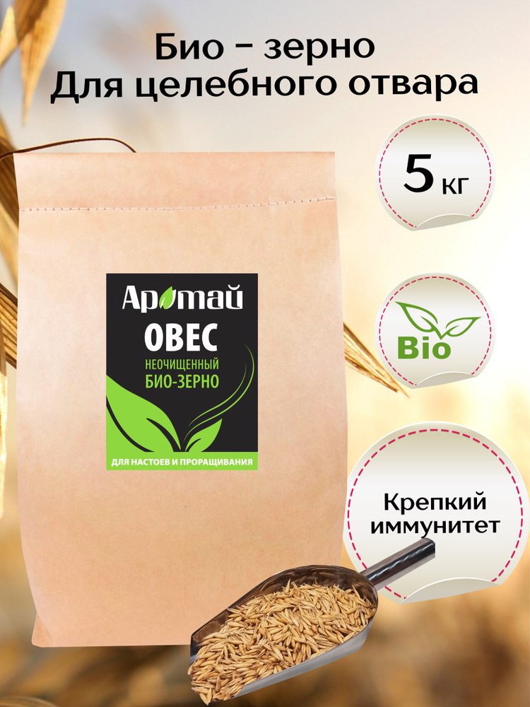 Овес для заваривания, для отваров, в оболочке, био семена, зерно ...