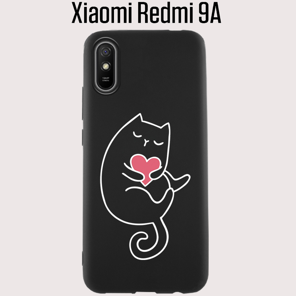 Силиконовый чехол для Xiaomi Redmi 9А с рисунком Котик с сердцем - купить с  доставкой по выгодным ценам в интернет-магазине OZON (564025466)