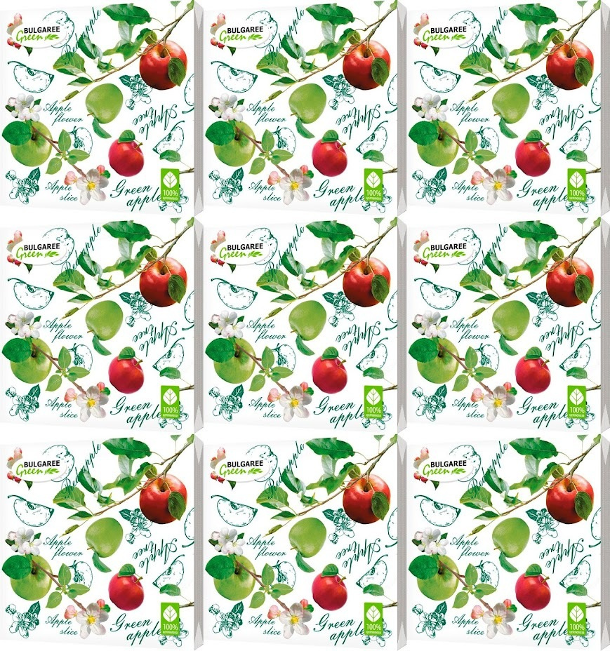 Bulgaree Green Бумажные салфетки для сервировки, Наливные яблочки, 3 ...