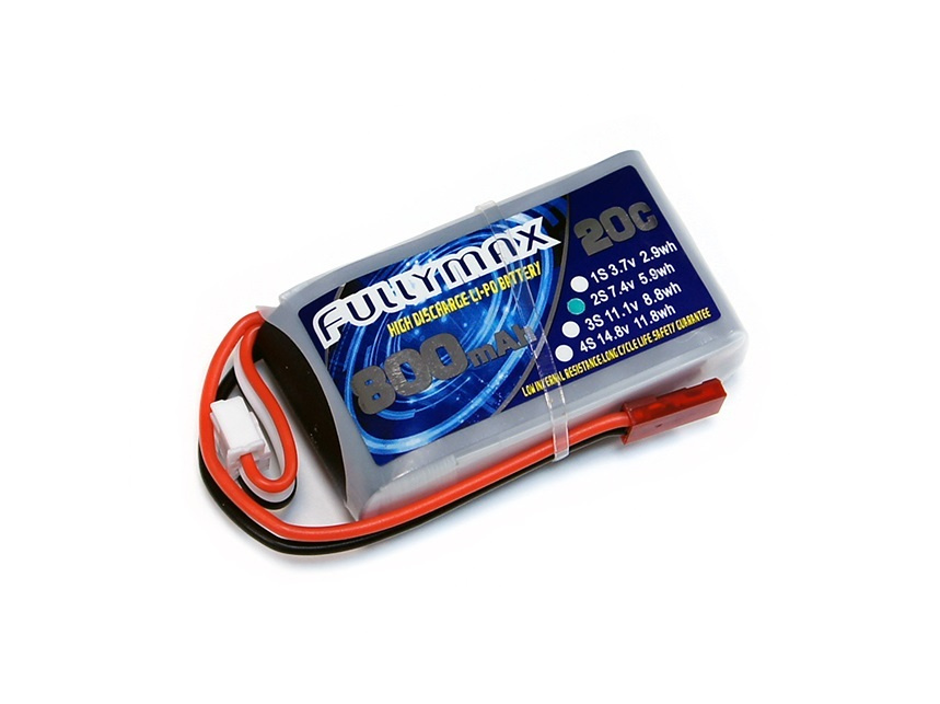 Аккумулятор LiPo Fullymax 7.4V 800мАч 20C FB800XL-2S - купить с ...