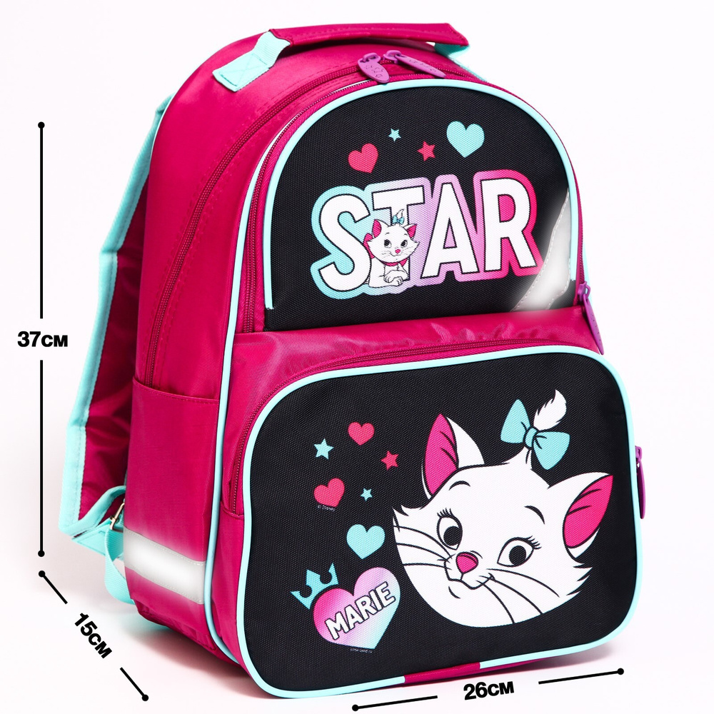 Рюкзак школьный для девочек Коты Аристократы "STAR" с эргономической спинкой, 37х26х13 см  #1