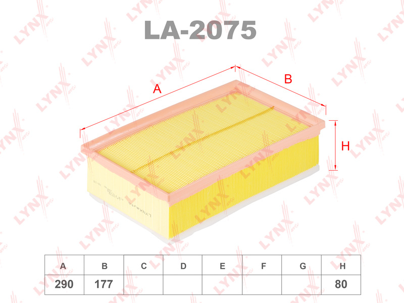 LYNXauto Фильтр воздушный Пылевой арт. LA2075 #1