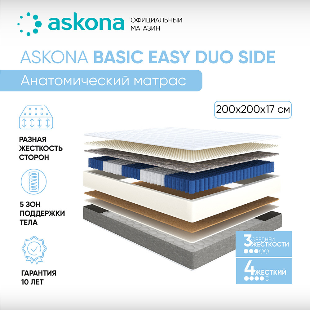 Матрас askona basic easy duo side