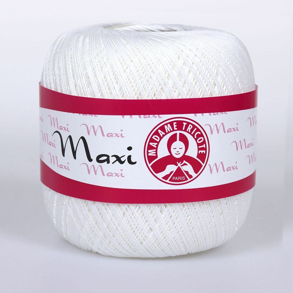 Пряжа Madame Tricote "Maxi" №0003 Белый, 100% хлопок, 100гр. 565м. 6шт. #1