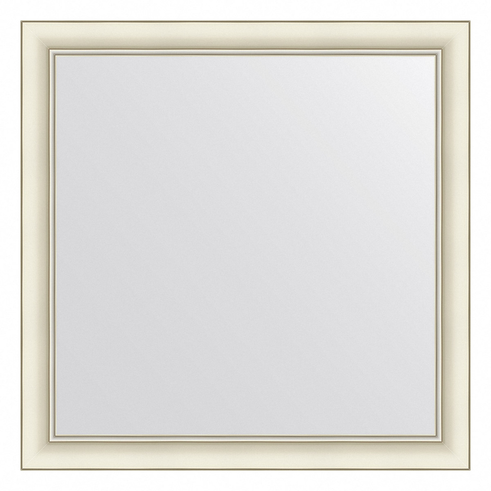 Зеркало в багетной раме - белый с серебром 60 mm (74х74 cm) BY 7621 #1