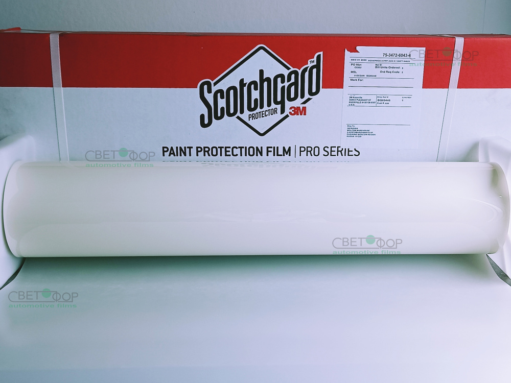 Антигравийная полиуретановая пленка для защиты фар, капота, бампера 3M ...