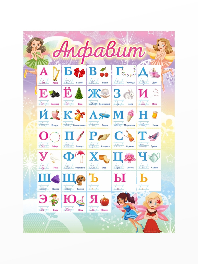 Алфавит для малышей формат А3, Азбука для маленьких с картинками ...