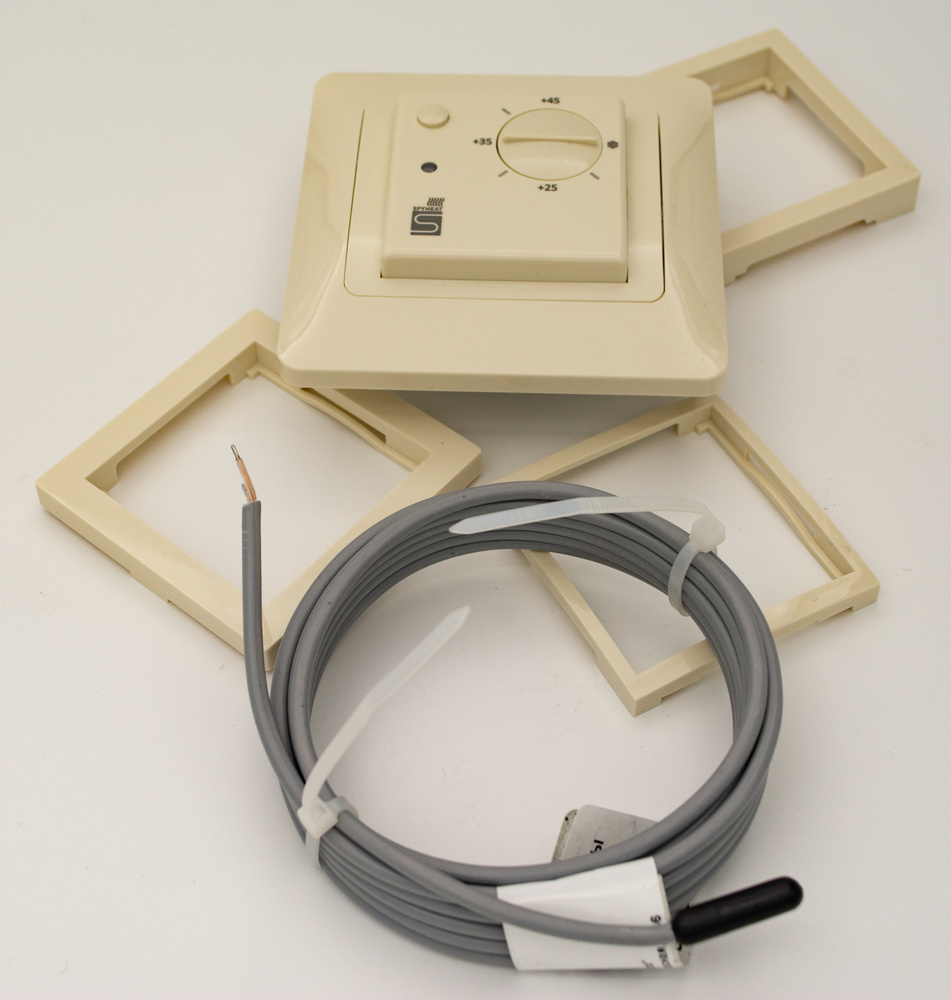 Терморегулятор микропроцессорный электронный SPYHEAT ETL-308G (бежевый) под рамку Schneider Glossa (с #1