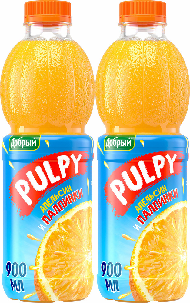Напиток сокосодержащий Добрый Pulpy апельсин 900 мл в упаковке, комплект: 2 упаковки  #1