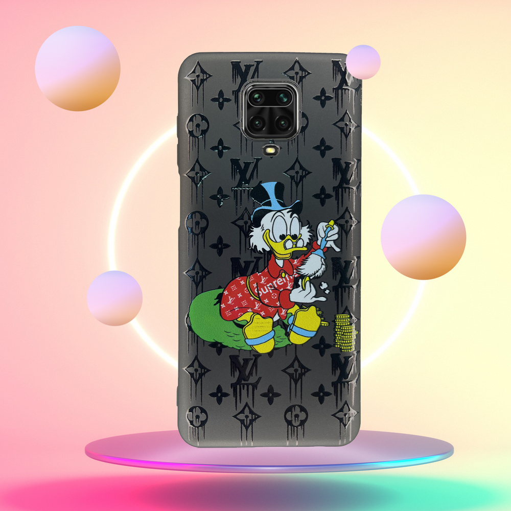 Силиконовый чехол с рисунком Scrooge McDuck /Скрудж Макдак на Xiaomi Redmi  Note 9 Pro/ Note 9S / Защитный чехол с принтом на Редми Нот 9 Про Ноте 9С -  купить с доставкой