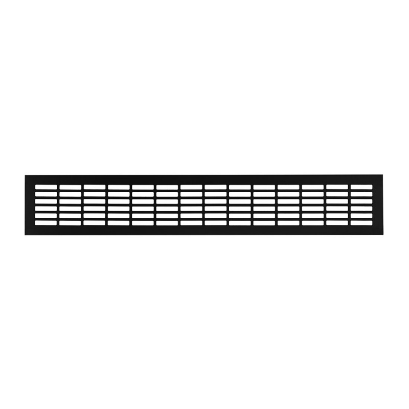 Вентиляционная решетка металлическая 80*480, черная, для мебели, кухни, цоколя, подоконника  #1