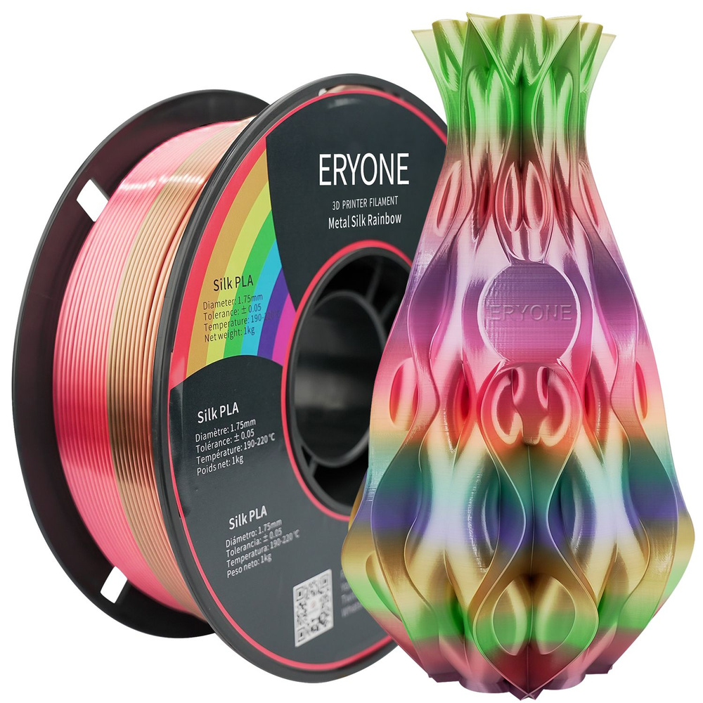 Пластик для 3D принтера ERYONE PLA Rainbow Metal Silk/ Филамент ERYONE -  купить с доставкой по выгодным ценам в интернет-магазине OZON (864055781)